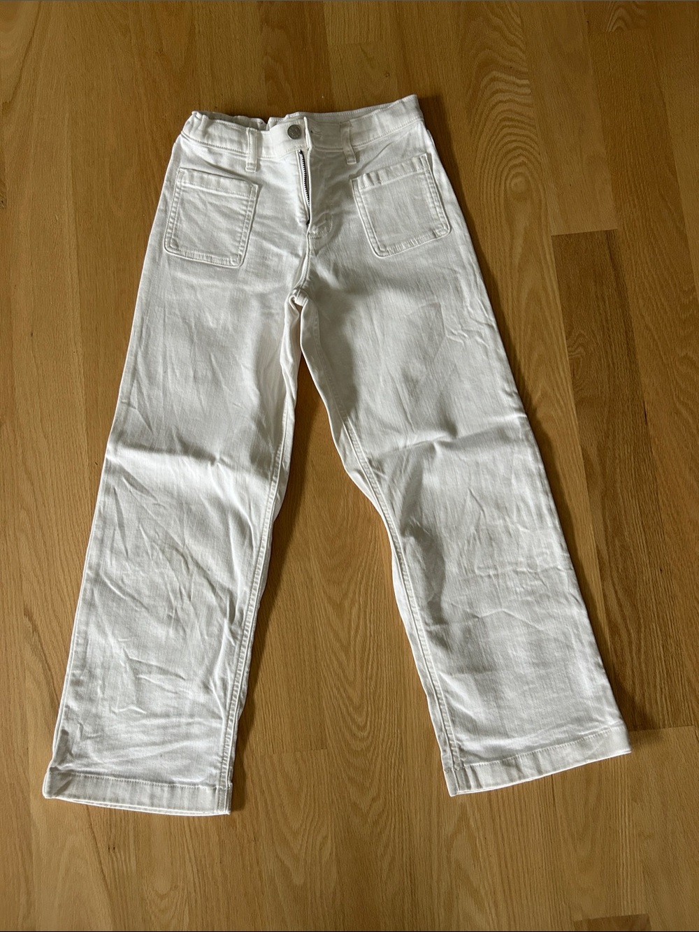 Girls Crewcuts White Relaxed Straight-Leg Jeans